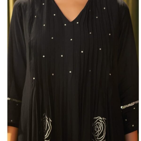 Black Silk 3-Piece Suit Set with Linning