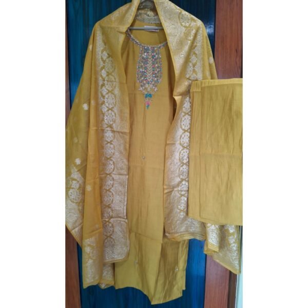 Yellow Silk Suit with Banarasi Dupatta
