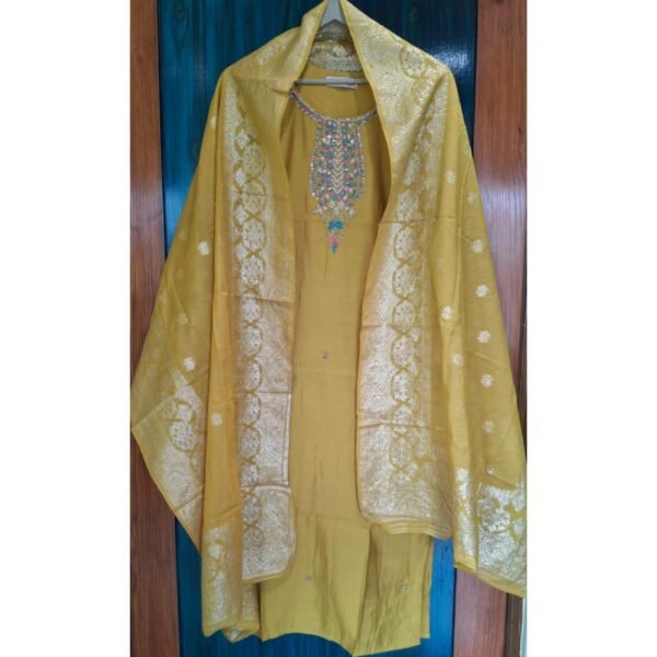 Yellow Silk Suit with Banarasi Dupatta