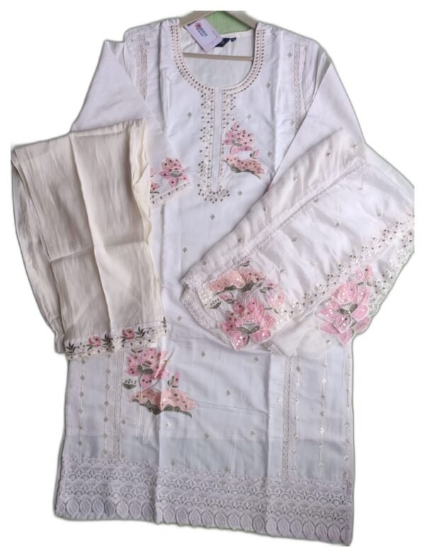 Masleen Off-White 3-Pc Suit Set with Linning