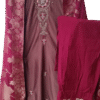 Women Mauve Silk Blend 3-Pc Suit Set