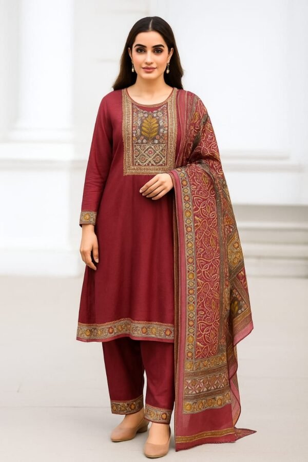 Women Silk Blend Full Suit Set