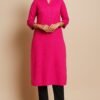 Magenta Beautiful Stretchable Single Piece Kurti